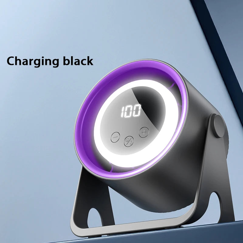 Portable Bladeless Desk Fan — USB Rechargeable, Whisper-Quiet with Ambient Light