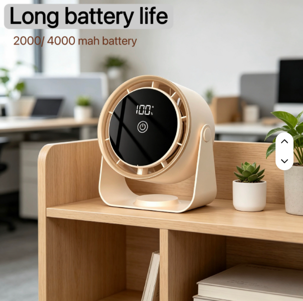 Portable Bladeless Desk Fan — USB Rechargeable, Touch Control
