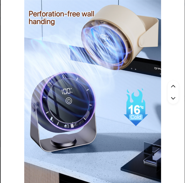 Portable Bladeless Desk Fan — USB Rechargeable, Touch Control