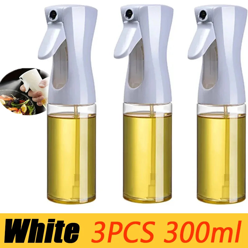 200/300/500ml Oil Spray Plastic Household Kitchen Oil Spray Bottle Or Oil Brush Nebulizing Mist Filling Cooking Dual Use BBQ