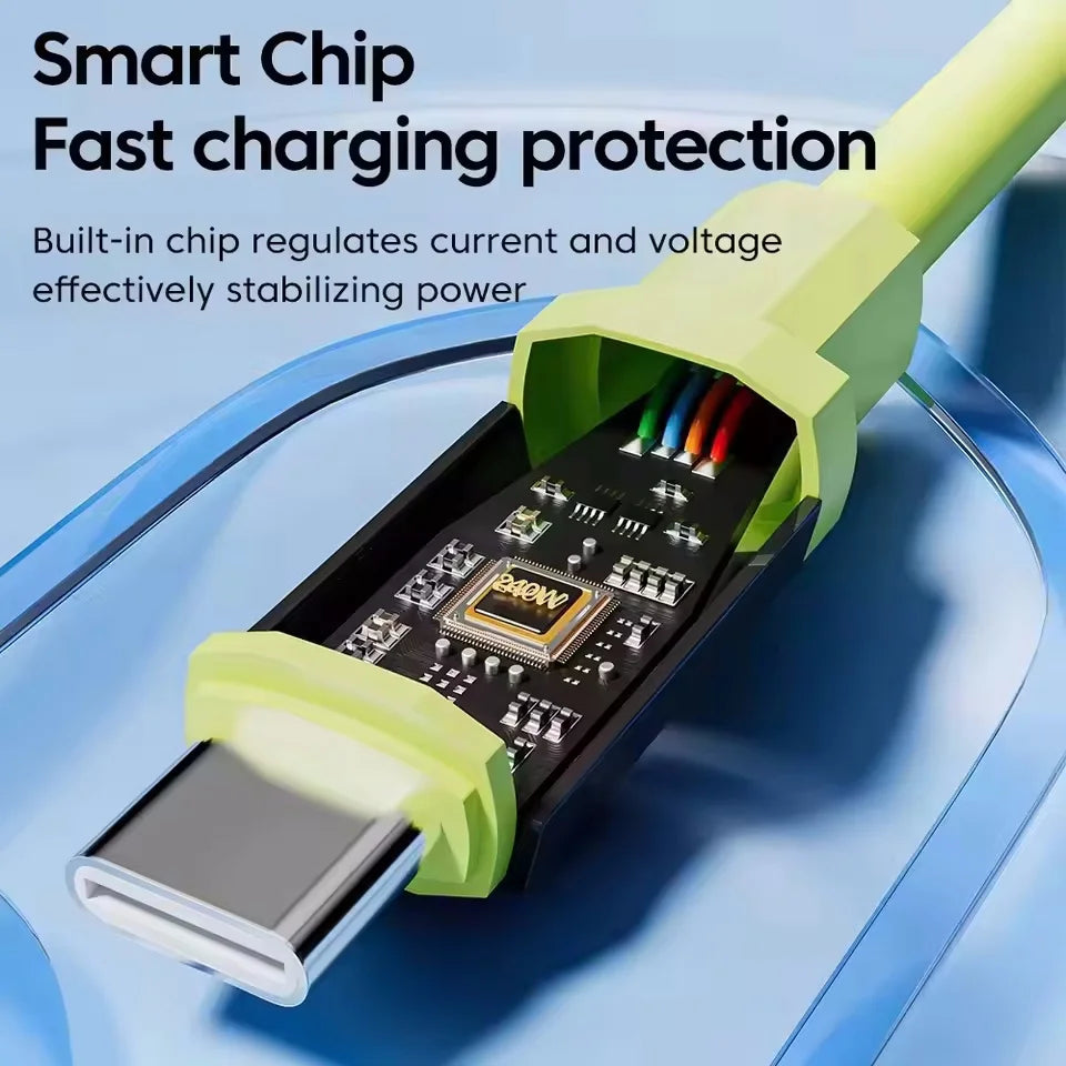 240W Type C Cable PD Fast Charging Phone Charger Data Cord For iPhone 17 Huawei Type C to USB C Quick Charge Wire